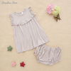 Ensemble robe à volants pour bébé, nouvelle version, avec sous-vêtements, vêtements d'été pour filles, ensemble de vêtements sortants en bambou, Spandex et coton