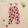 Vêtements d'été à bretelles pour bébé, motif de couleur personnalisé, sans manches, bouton-pression, ensemble barboteuse pour filles et garçons, vente en gros