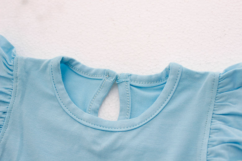 Robe à volants pour bébés filles, personnalisée directement d'usine, couleur unie, Texture douce, élégante, belle Boutique, vente en gros, ensemble barboteuse pour bébé
