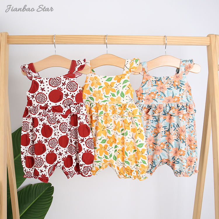 Barboteuse sans manches à volants pour bébé fille, nouvelle version printemps été, coupe incroyable et Style doux, tissu en coton de bambou, vêtements pour bébé fille