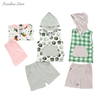 Ensemble de vêtements pour bébés et enfants, nouveau Design, débardeur à capuche sans manches, hauts et shorts, pour garçons et filles
