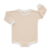 Barboteuse en tissu de bambou 95% bambou 5% élasthanne pour bébé, combinaison à manches longues avec bouton-pression, Style de couleur unie