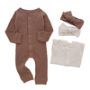 Combinaison à manches longues pour bébé, Style bouton avant, barboteuse en coton tricoté de haute qualité, vêtements unisexes pour enfants
