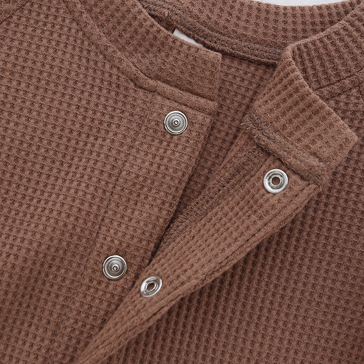 Pyjama d'hiver personnalisé à manches longues, nouveau Design, 100% coton, boutons, barboteuse pour bébé, vêtements pour bébé, meilleure vente