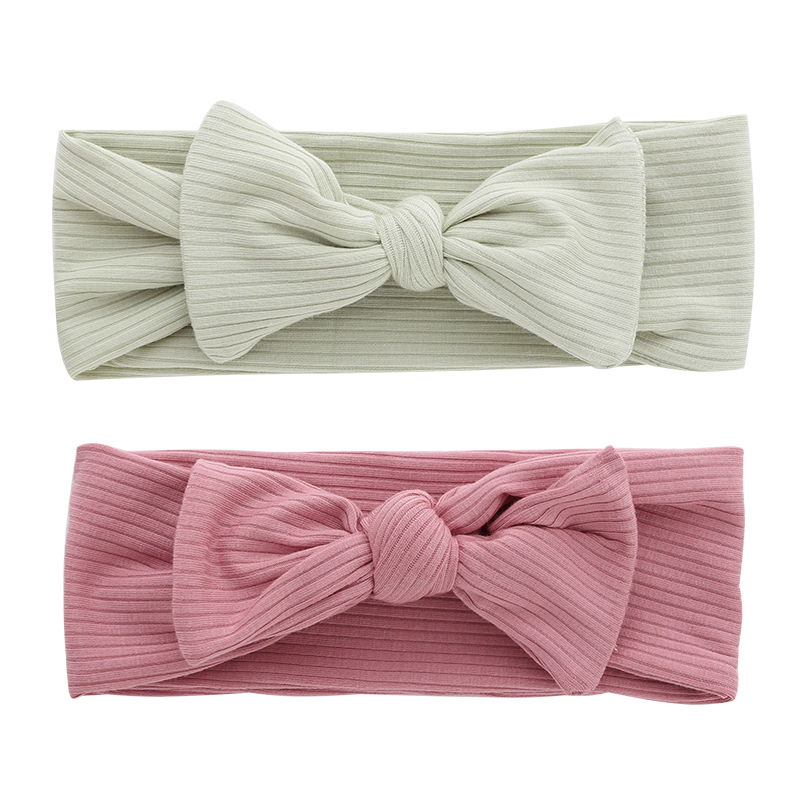 Bandeau tricoté en bambou pour bébé, nouveau Design, forte élasticité, bandeau Facial pour enfants, couleur unie, Style côtelé à la mode