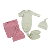 Combinaison en tissu tricoté en bambou pour bébé, combinaison en queue de poisson, manches longues, Style côtelé, barboteuse avec chapeau, offre spéciale