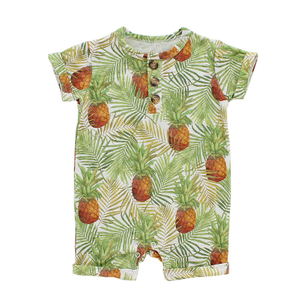 Viscose de bambou tricotée Extra douce, vêtements de plage légers d'été, Style manches courtes, costume unisexe pour bébé, ensemble barboteuse pour bébé