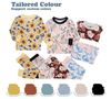 Conceptions imprimées personnalisées bambou/coton bébé pyjamas costumes ensemble enfants vêtements usine écologique 2 pièces à manches longues décontracté bébé ensemble