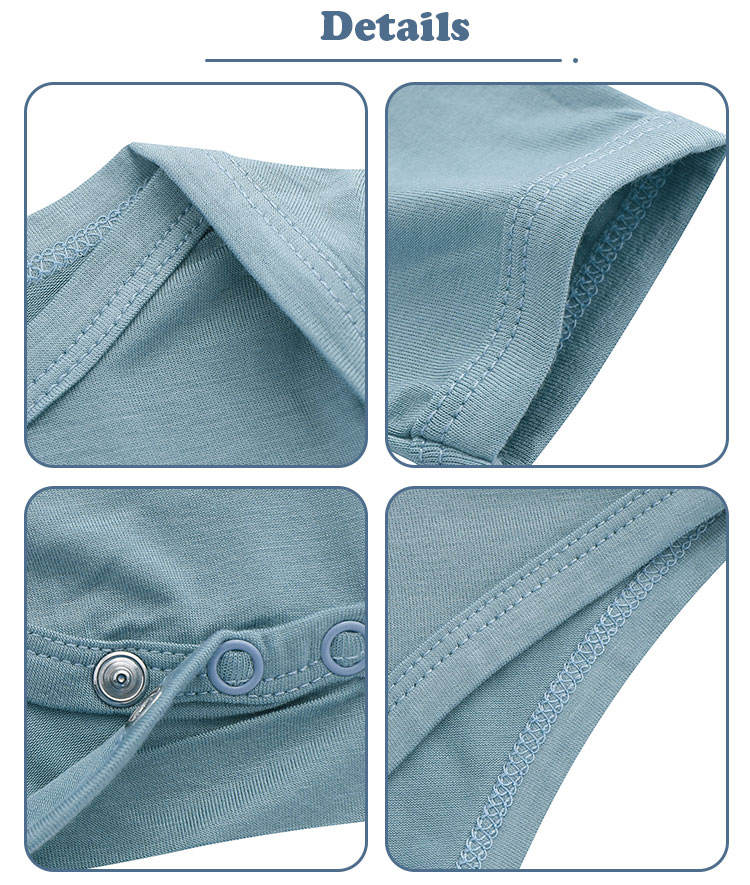 Top qualité 100% coton tricoté personnalisé confortable nouveau-né bébé boutons à manches courtes bébé vêtements barboteuse