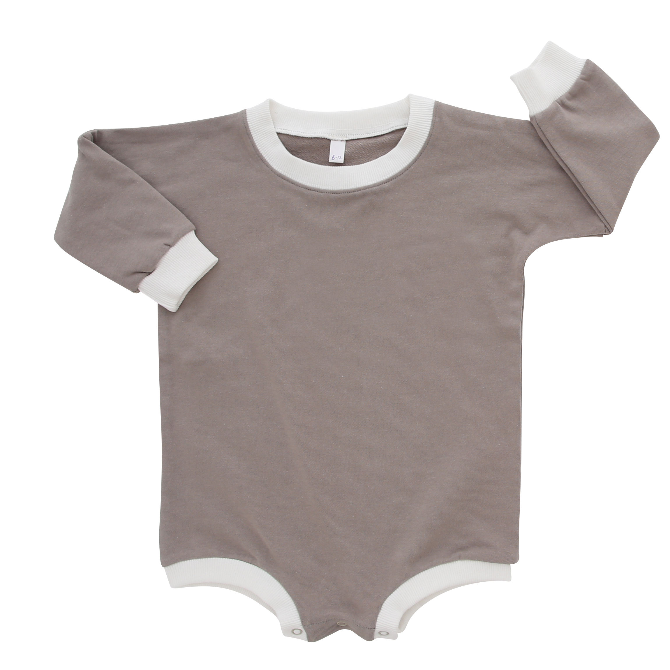 Usine directe 95% bambou 5% Spandex bébé barboteuse à manches longues combinaison avec bouton pression conception couleur unie Style bébé vêtements