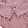 Barboteuse 100% coton pour nouveau-né, vêtements confortables de haute qualité, à volants, manches longues, boutons, vente en gros, meilleure vente
