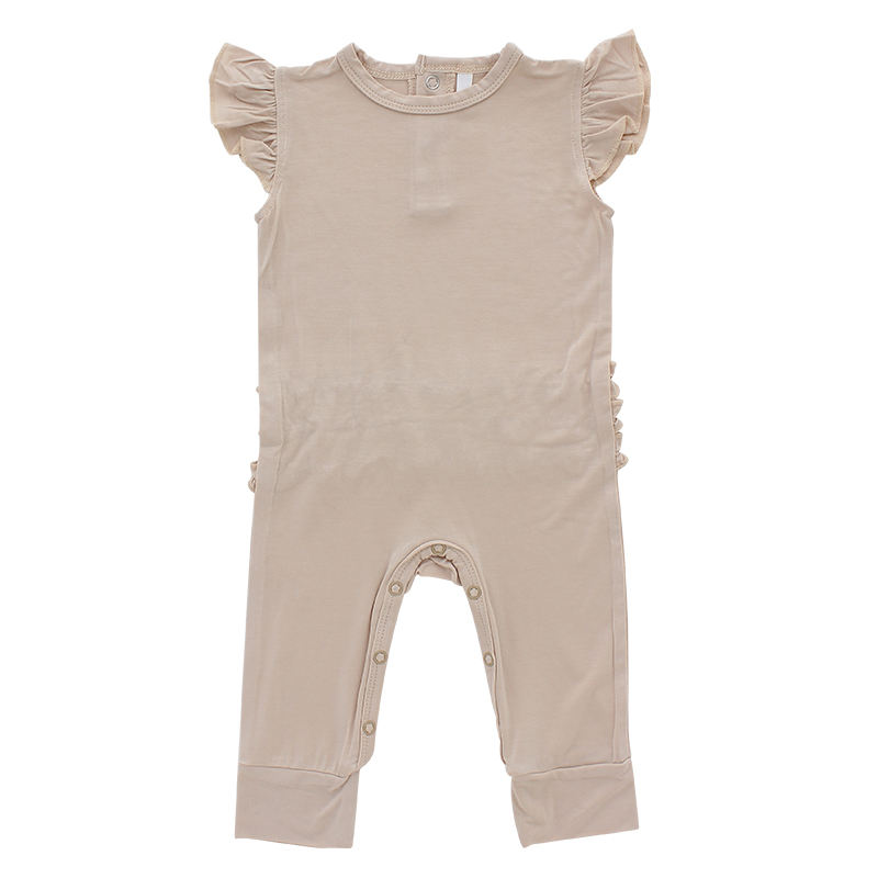 Vêtements d'été pour bébé, combinaison sans manches et pantalons longs avec bouton-pression, barboteuse de haute qualité, 95% Fiber de bambou, 5% élasthanne