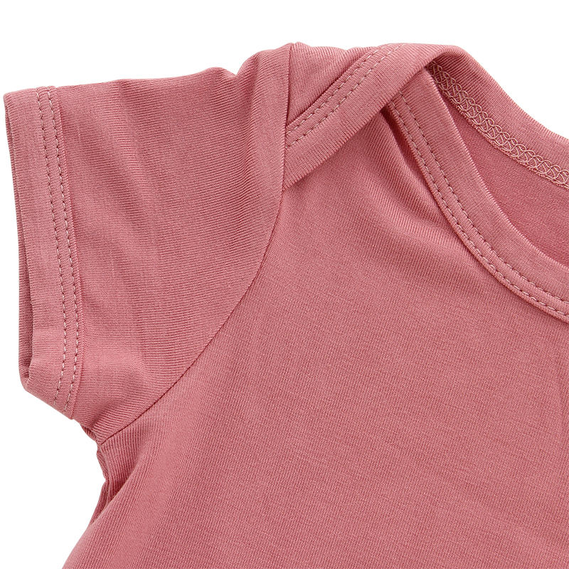 Barboteuse classique à manches courtes pour bébé, tissu en coton et bambou doux, vêtements écologiques pour bébé, vêtements de Style printemps et été