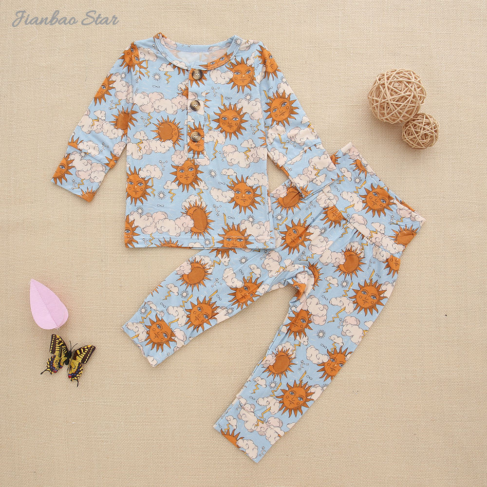 Nouveau gros bébé pyjamas ensemble à manches longues vêtements de nuit bambou Viscose Spandex coton unisexe automne hiver deux pièces vêtements