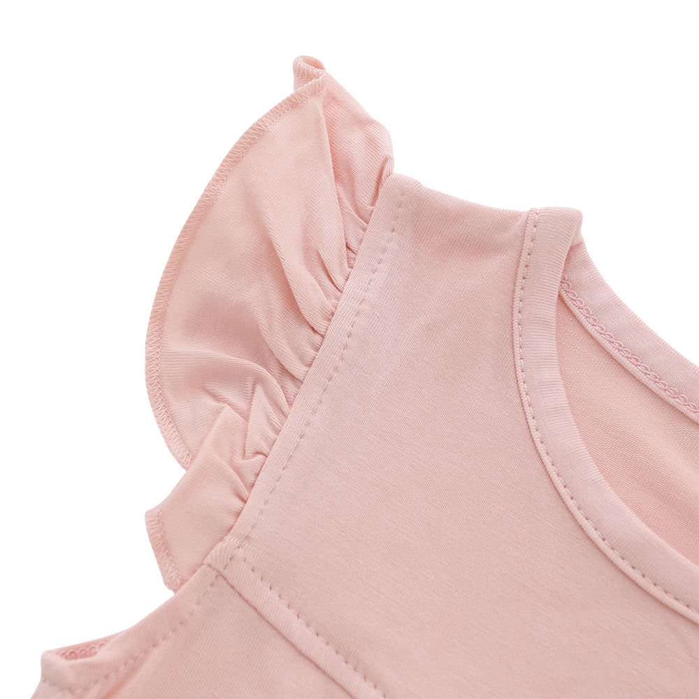 Offre spéciale conception sans manches été bambou tricoté Super doux OEM personnalisé bébé enfants fille robe