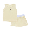 Ensemble pyjama d'été pour nouveau-né, sans manches, tricoté, 100% coton, haut en bambou, tenues pour garçons et filles, 2 pièces, vêtements pour bébé, OEM