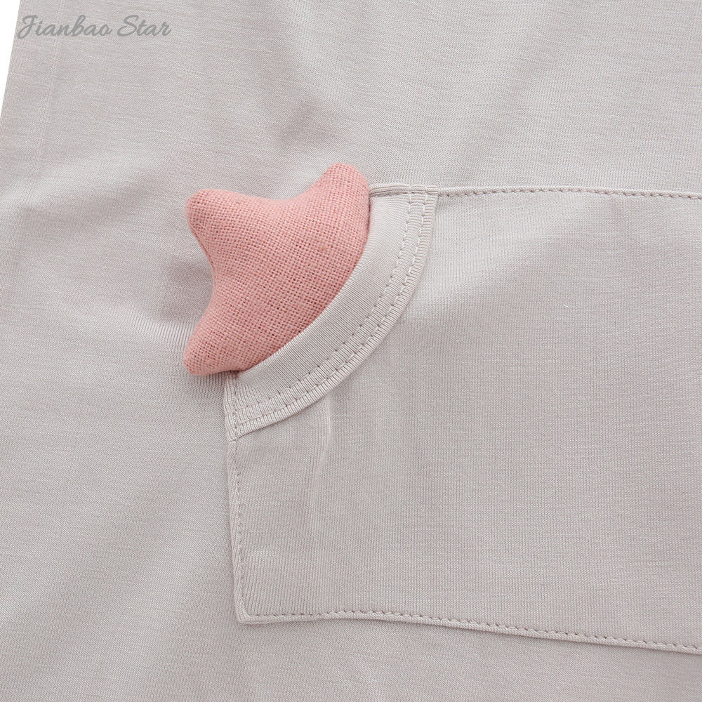 Combinaison de Style d'été en gros avec manches courtes et bouton-pression, ensemble barboteuse en bambou de couleur unie pour bébé