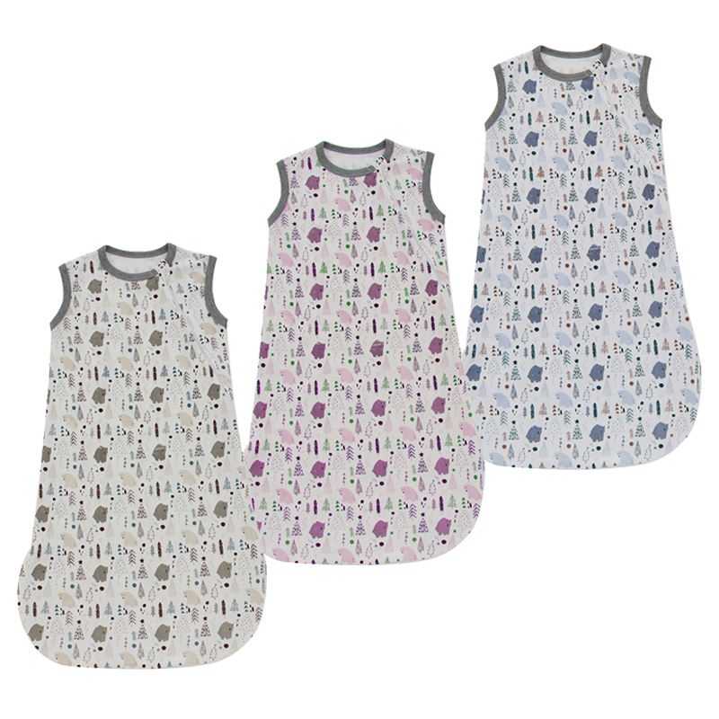 Sac de couchage pour nouveau-né, vente en gros, motifs imprimés, vêtements pour bébé, personnalisé, ensemble barboteuse unisexe avec fermeture éclair, vente en gros