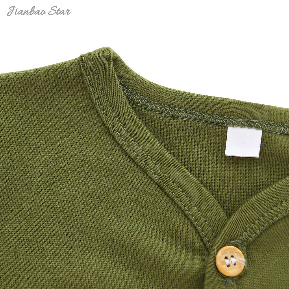Nouveautés décontracté en gros personnalisé de haute qualité Style d'hiver manches longues boutons bébé vêtements bébé barboteuses