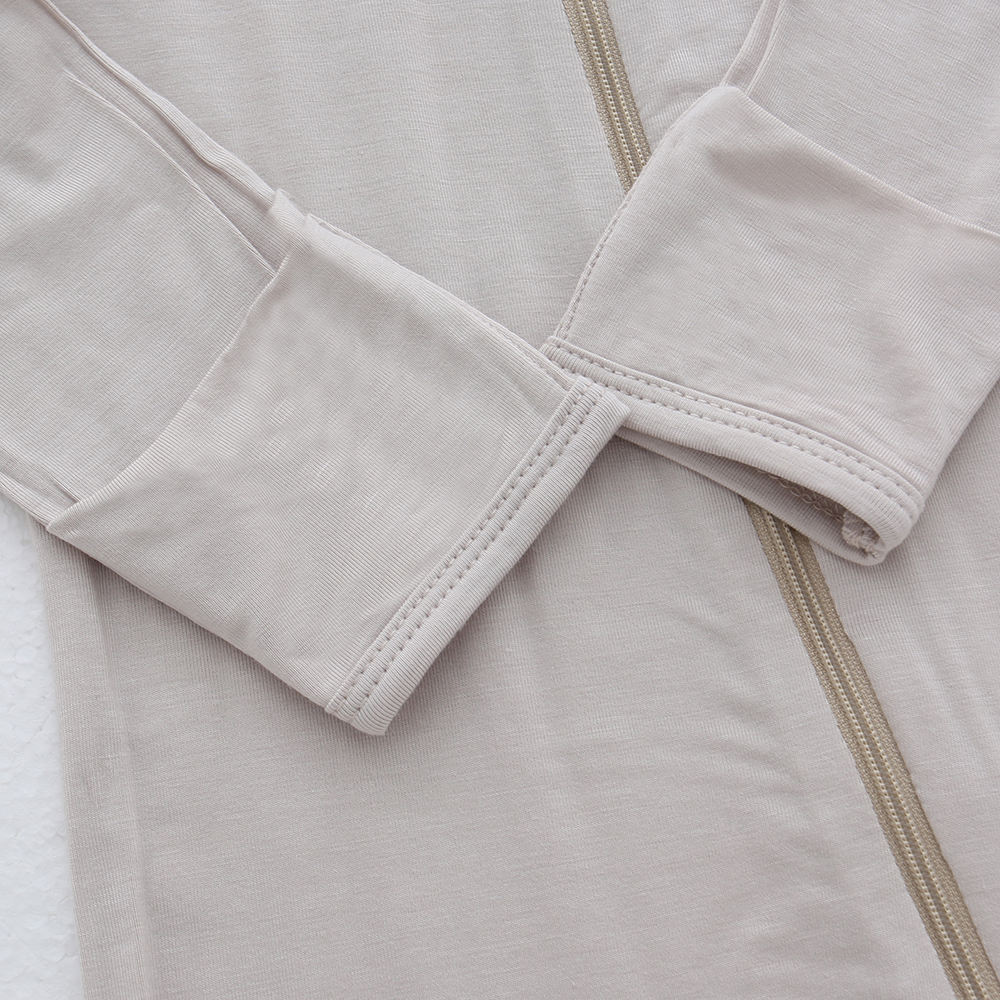 Ensemble barboteuse bébé unisexe bambou tricoté pieds vêtements de nuit couleur unie Super doux bébé barboteuses vêtements