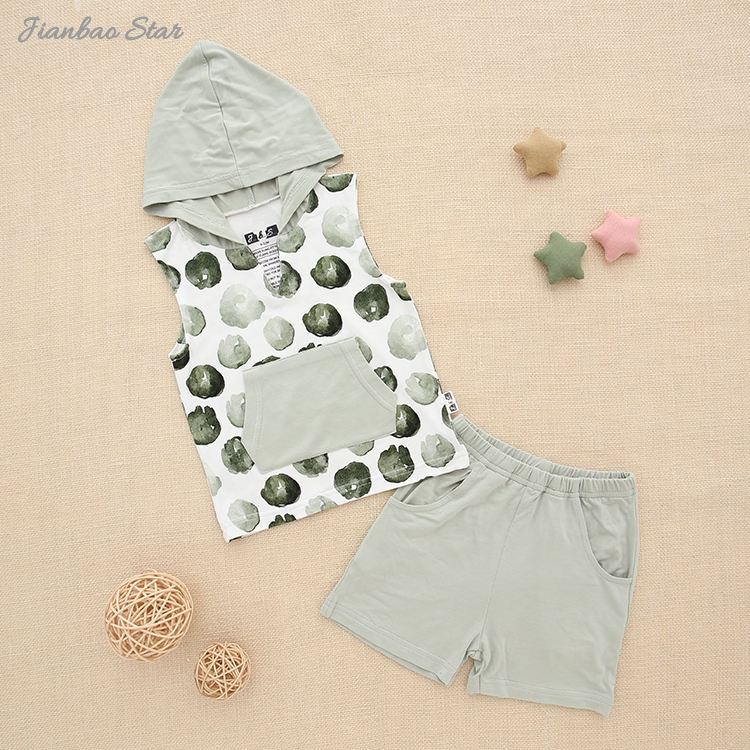 Ensemble de vêtements pour bébés et enfants, nouveau Design, débardeur à capuche sans manches, hauts et shorts, pour garçons et filles
