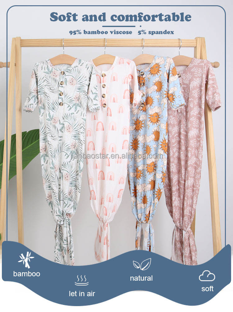 Nouveau Design bébé coffret cadeau doux bambou Spandex coton body combinaison tissu unisexe bébé robe de nuit mitaines chapeau coffret cadeau