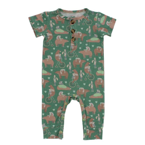 Bambou coton tricoté bébé garçon printemps été vêtements de haute qualité prix usine impression personnalisée barboteuse OEM Logo pyjamas