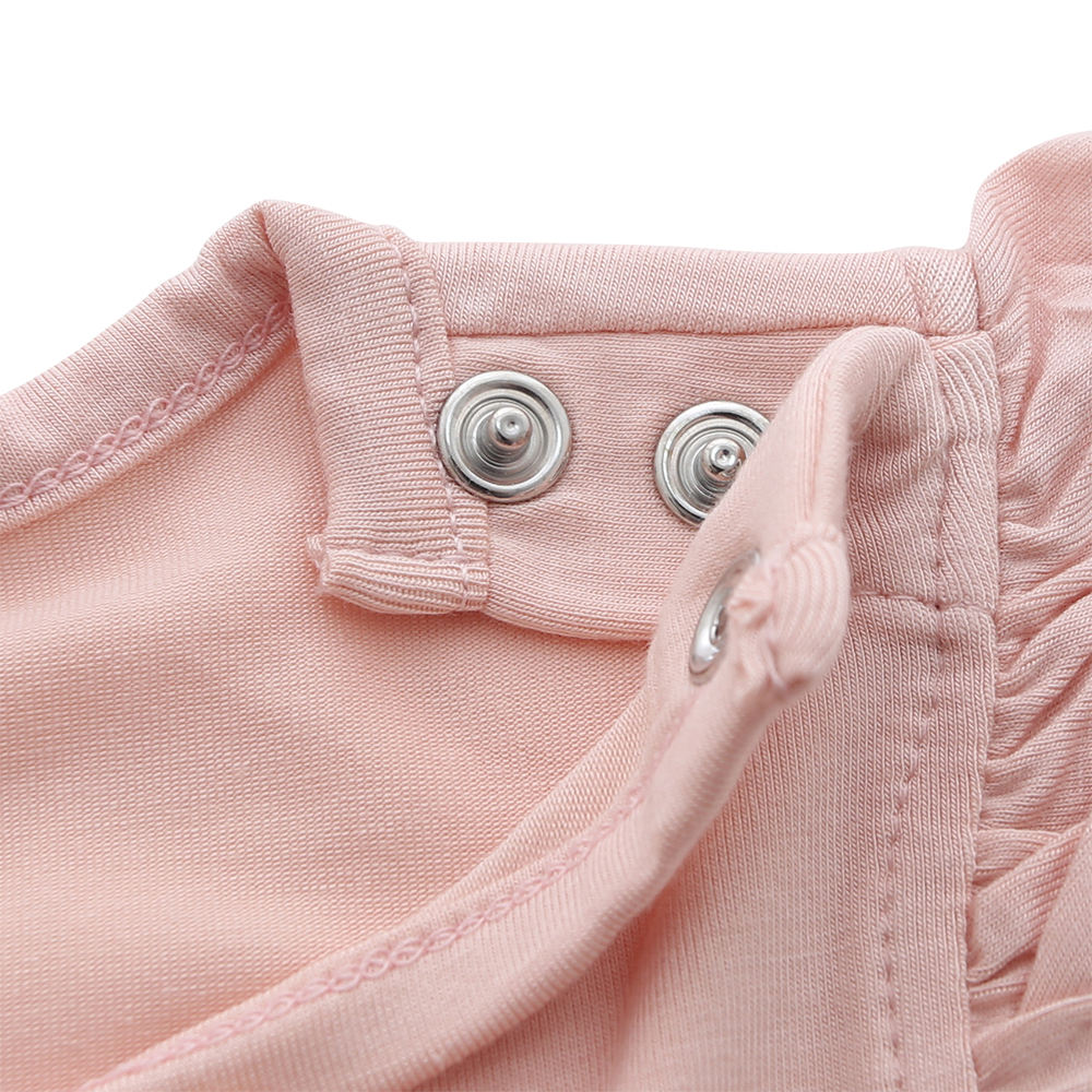Nouveautés de haute qualité offre spéciale douane couleur unie à volants boutons sans manches belles robes de bébé filles