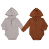 Combinaison à manches longues en coton et bambou, jolie barboteuse pour bébé avec chapeau de lapin, vêtements de Style couleur unie, dernière conception