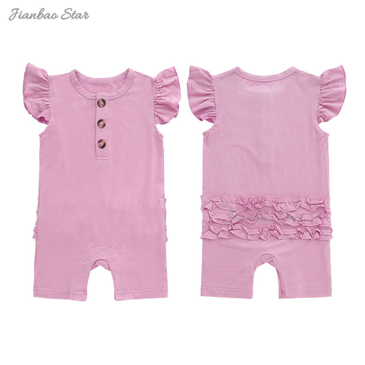 Bambou/Spandex bébé Onesie volants de dos bébé vêtements nouveau-né combinaison aile à manches courtes bébé barboteuse Shortalls