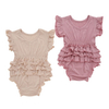 Barboteuse sans manches pour bébés filles, combinaison à volants, Texture Extra douce, 95% bambou et 5% élasthanne, tissu de haute qualité, offre spéciale