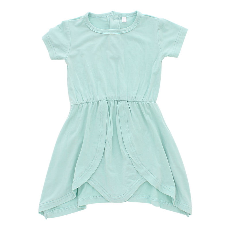 Vente en gros 0-24 mois bébé robe vêtements de fête décontractés belle robe de bébé automne manches courtes couleur unie mode bébé fille jupe