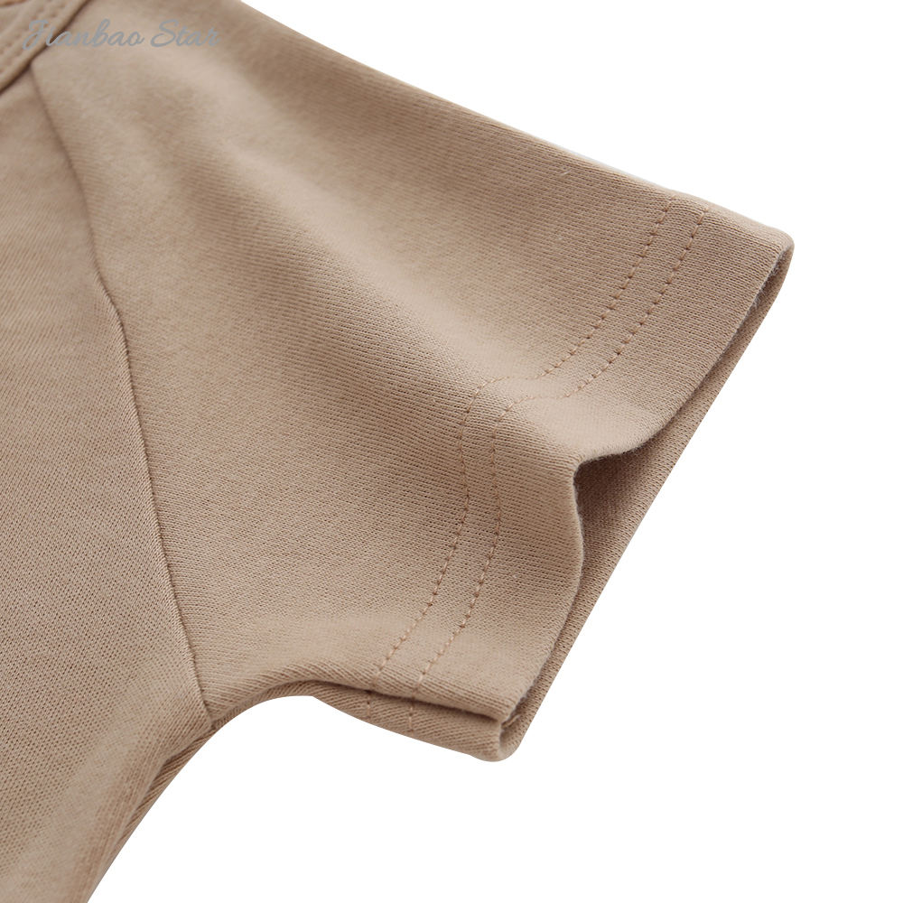 Barboteuse d'été en coton confortable, couleur personnalisée, respirante, unisexe, fermeture éclair bidirectionnelle, vêtements pour nouveau-né, nouvel arrivage