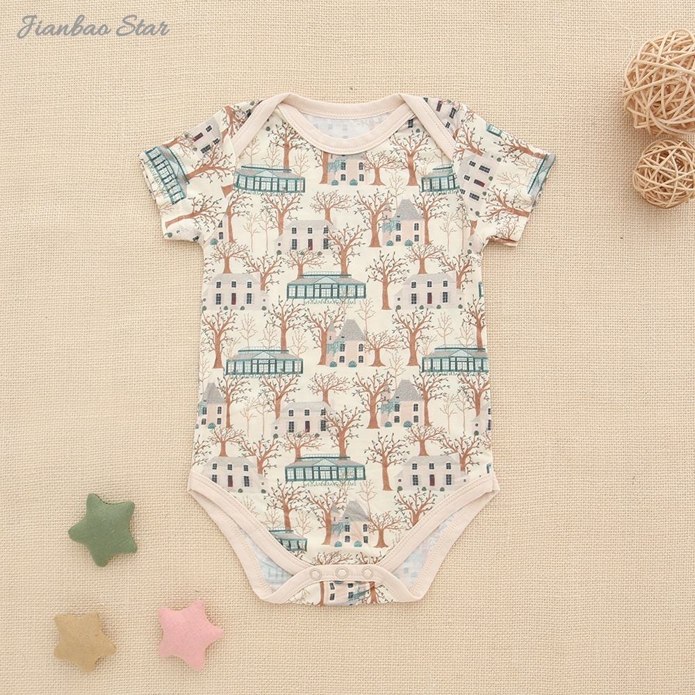 Service OEM, fabrication en usine, meilleurs vêtements d'été pour bébé en bambou, combinaison imprimée personnalisée, barboteuse pour bébé