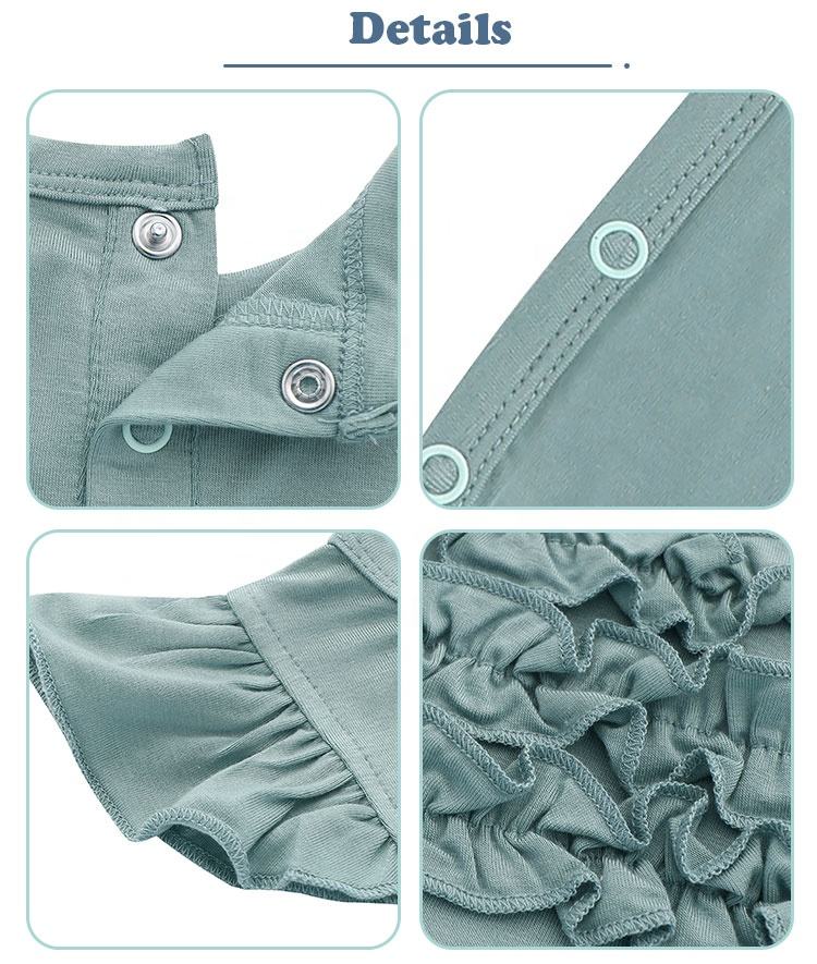 Barboteuse sans manches à volants pour bébé, nouveau Design, couleur personnalisée, 100% coton, boutons, vêtements pour nouveau-né, haute qualité