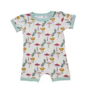 Vente en gros de vêtements pour bébés nouveau-nés Halloween, style imprimé personnalisé, barboteuse d'été à manches courtes pour bébé, tissu 95% bambou et 5% élasthanne