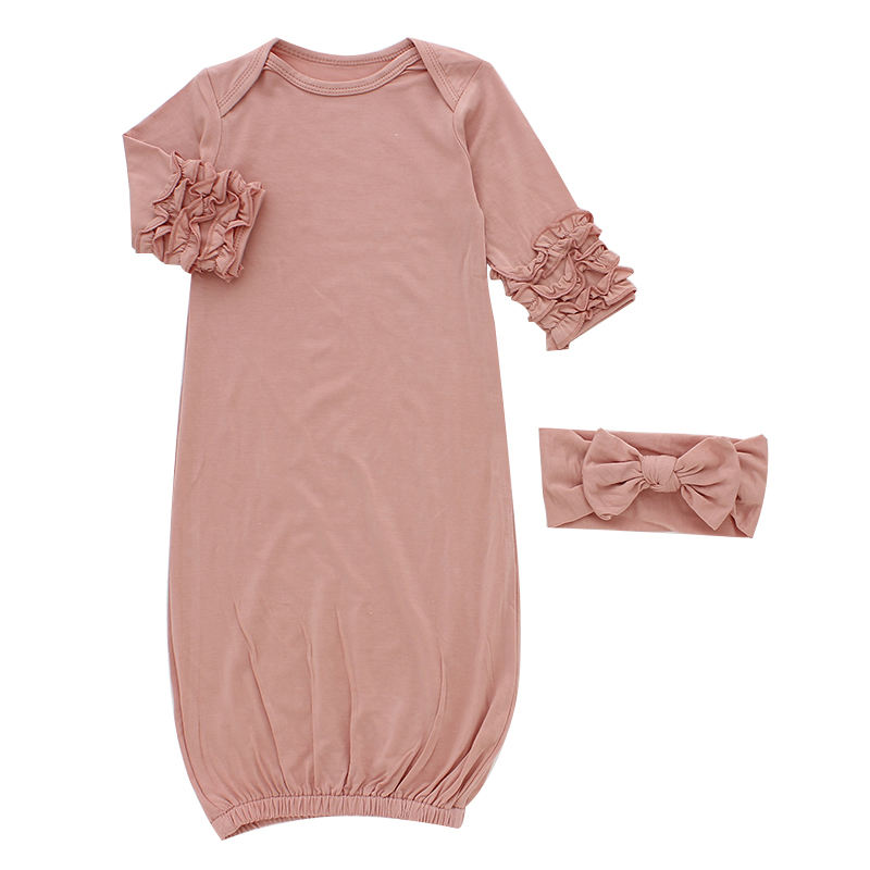 Chemises de nuit pour bébés filles, sac de couchage à manches longues, pyjama de Style col rond avec bandeau, nouvelle collection, offre spéciale