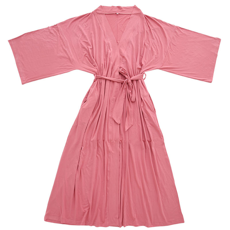 Nouveau design femmes filles OEM imprimé couleur unie chemise de nuit d'été style causal 95% viscose de bambou et 5% tissu spandex pyjama robe