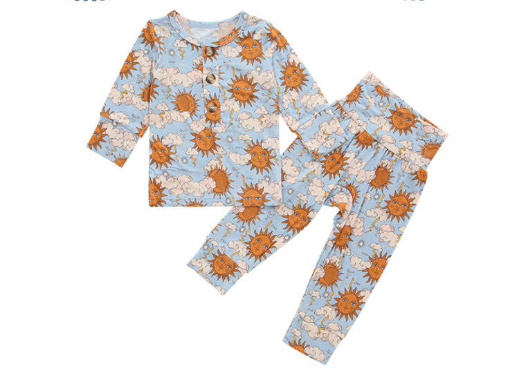 Nouveau gros bébé pyjamas ensemble à manches longues vêtements de nuit bambou Viscose Spandex coton unisexe automne hiver deux pièces vêtements