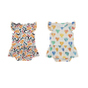 Barboteuse douce en tissu de bambou pour bébé, vêtements d'été sans manches, vente en gros, combinaison de nuit personnalisée en impression numérique ou couleur unie