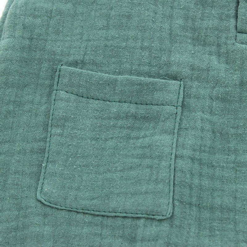 Confortable bambou tricoté sans manches été unisexe bouton en bois ouverture bébé garçon barboteuse ensemble barboteuse combinaison