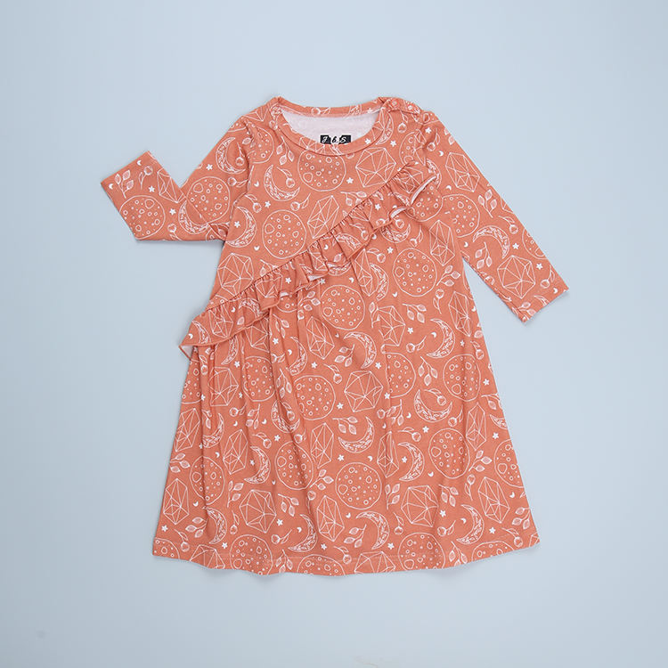 Print personnalisé bébé et enfants robes de fête décontractée jolie robe bébé robe automne