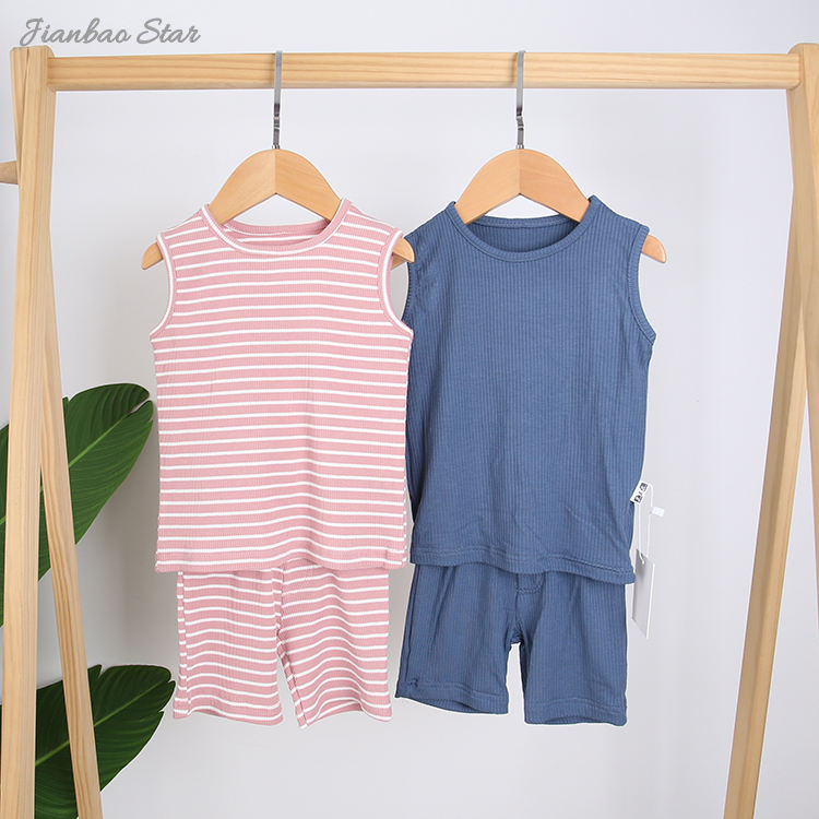 Ensemble de vêtements pour bébé, vente en gros, short d'été, gilet, ensemble de vêtements pour nouveau-né fille et garçon, couleur unie, vêtements pour bébé