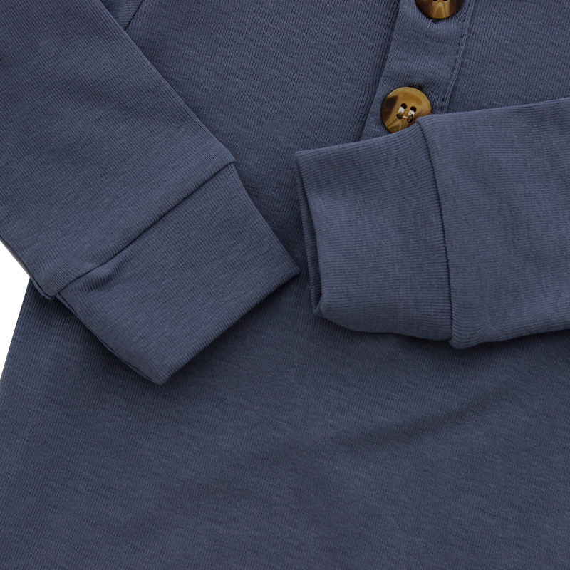 Vente en gros de vêtements pour nouveau-né, pyjama pour bébé, 100% coton, couleur unie, manches longues, ensemble de vêtements pour bébé