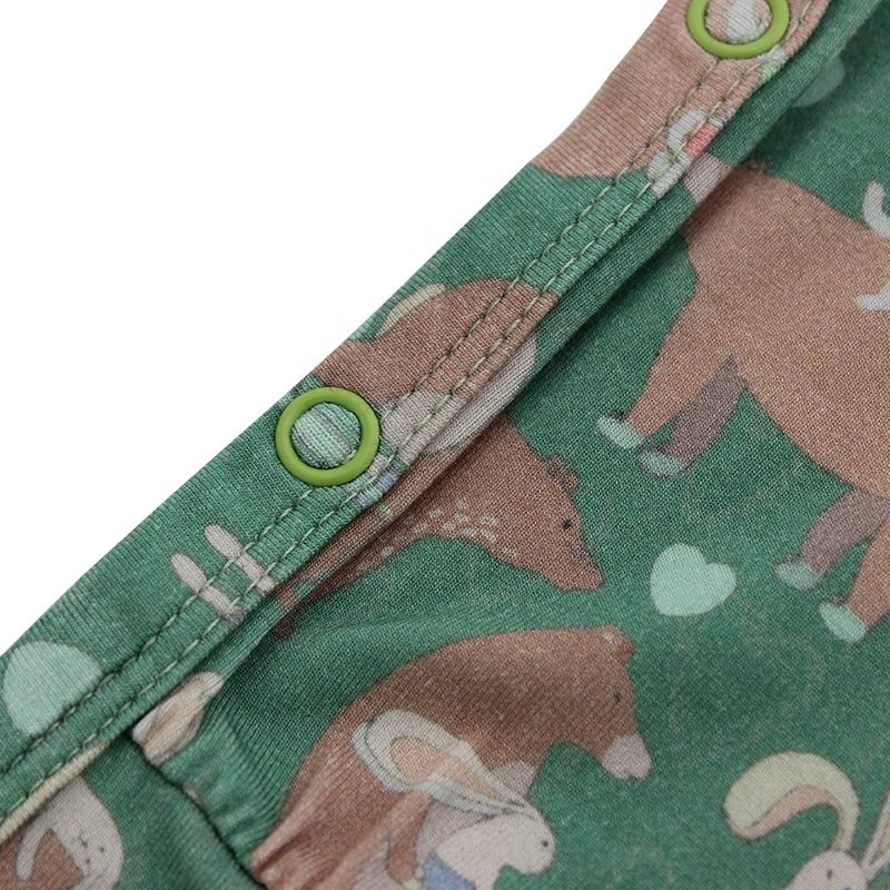 Bambou coton tricoté bébé garçon printemps été vêtements de haute qualité prix usine impression personnalisée barboteuse OEM Logo pyjamas