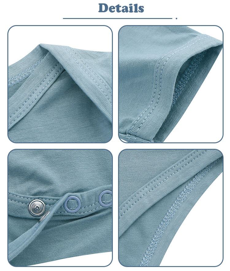 OEM 95% bambou 5% spandex barboteuses à manches courtes vêtements pyjamas de haute qualité en bambou nouveau-né bébé filles garçons vêtements décontracté agréable