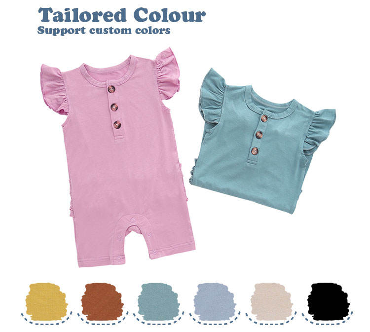 Bambou/Spandex bébé Onesie volants de dos bébé vêtements nouveau-né combinaison aile à manches courtes bébé barboteuse Shortalls