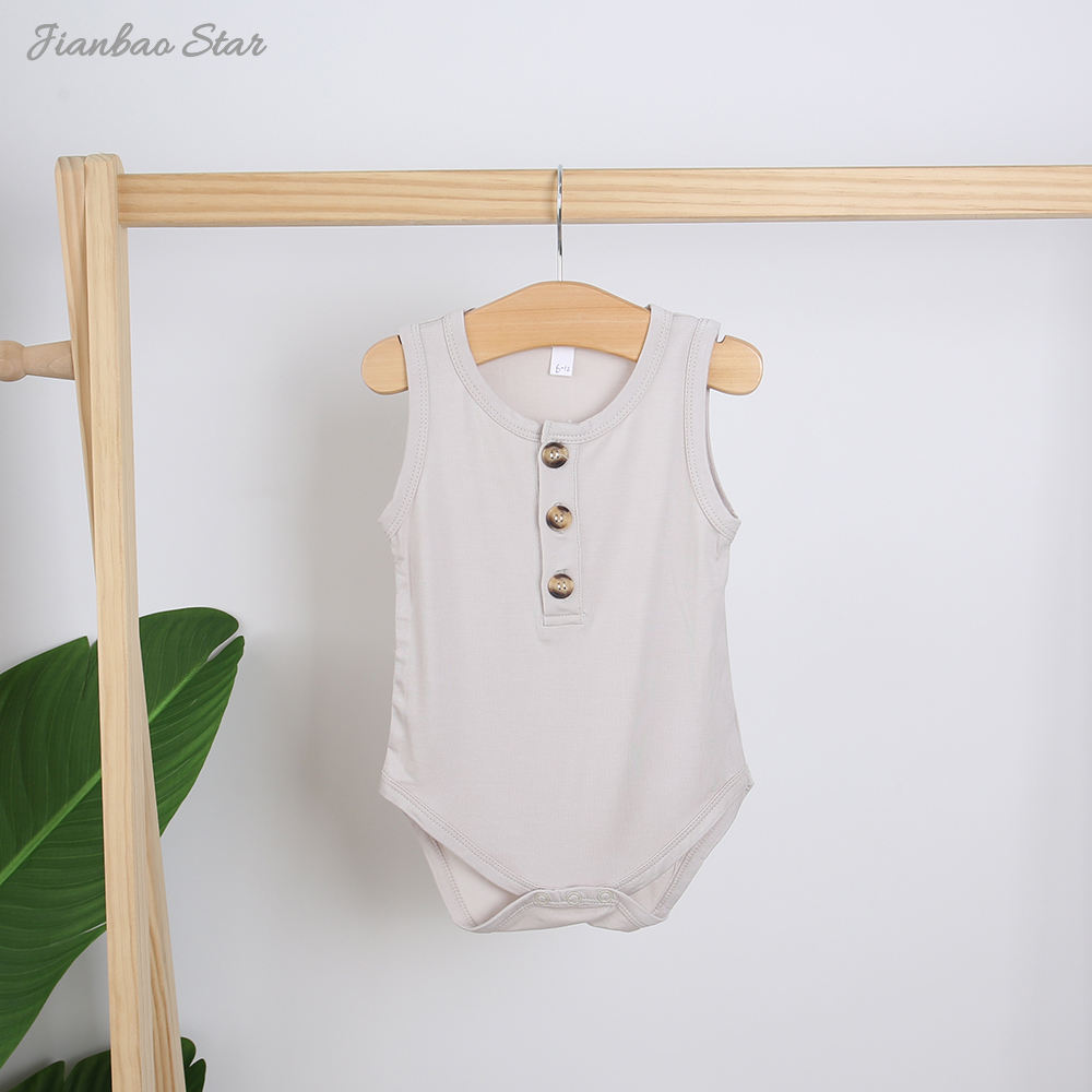 Barboteuse 100% coton, nouveau Style, confortable, haute qualité, motif de couleur personnalisé, sans manches, jolie, légère, nouvelle collection d'été pour bébé
