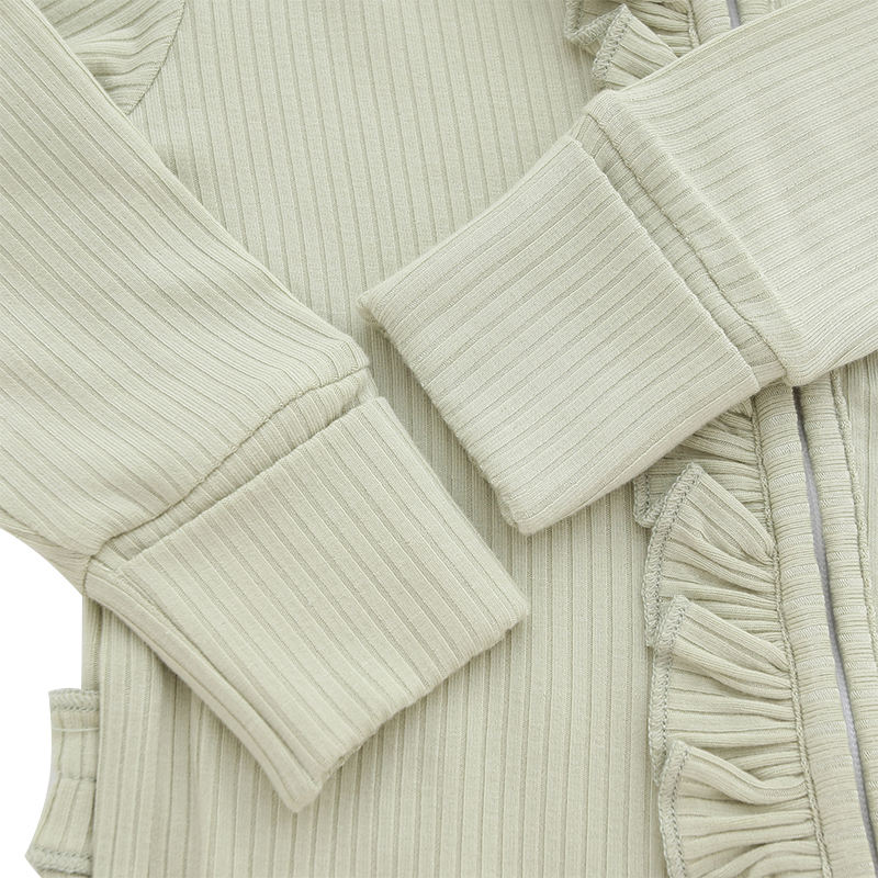 Combinaisons en tissu côtelé pour bébé, haute qualité, fermeture éclair, en bambou et coton, manches longues, couleur unie, barboteuse pour bébé, couleurs personnalisées acceptées
