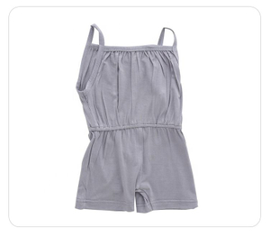 Barboteuse sans manches pour bébé, tissu tricoté en coton et bambou, bretelles confortables, vêtements d'été unisexes, couleur personnalisée, vente en gros